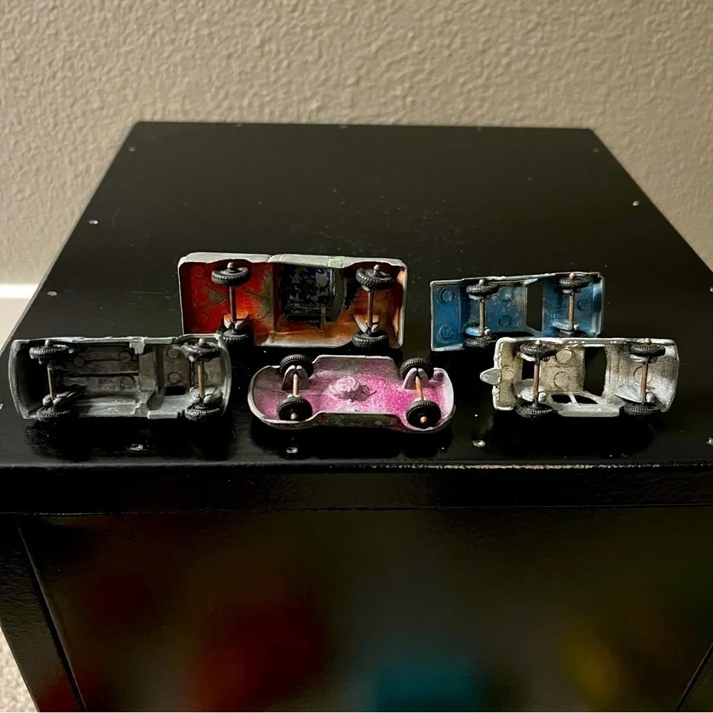 Vintage lot of five all metal cars